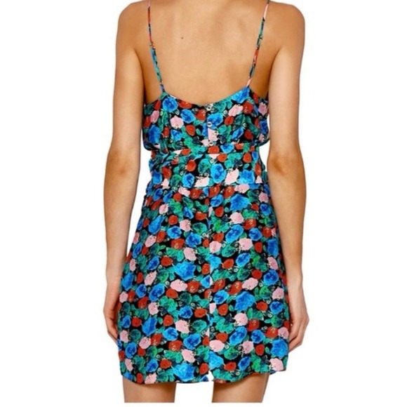 ViX Paula Hermanny Floral Silk Blend Wrap Romper Blue Pink Large L-G - Picture 9 of 9